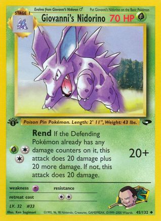 Giovanni's Nidorino 045  - 1st Edition - Uncommon