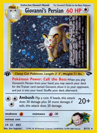 Giovanni's Persian 008  - 1st Edition Holofoil - Holo Rare