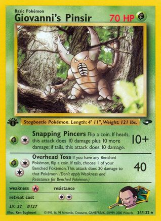 Giovanni's Pinsir 024  - 1st Edition - Rare
