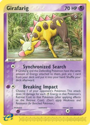 Girafarig 016  - Rare