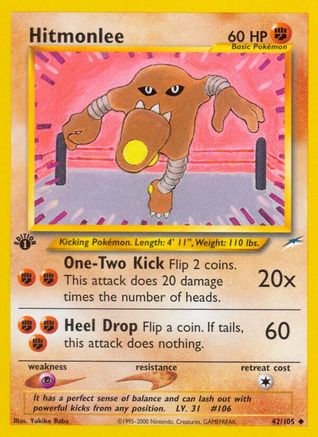 Hitmonlee (42/105) [Neo Destiny 1ère édition] 