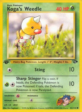Koga's Weedle 082  - 1st Edition - Common