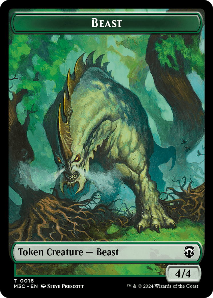 Éléphant // Bête (0016) Jeton double face [Modern Horizons 3 Commander Tokens] 