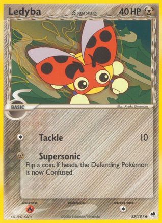 Ledyba (Delta Species) 053  - Reverse Holofoil - Common