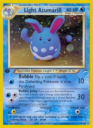 Light Azumarill 013  - 1st Edition Holofoil - Holo Rare