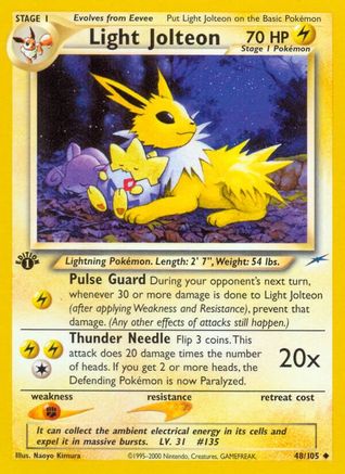 Light Jolteon 048  - 1st Edition - Uncommon