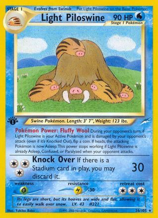 Light Piloswine  - 1st Edition - Rare