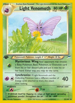 Light Venomoth 053  - 1st Edition - Uncommon