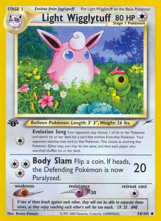 Light Wigglytuff 054  - 1st Edition - Uncommon