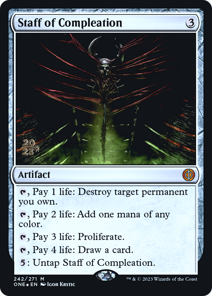 Bâton de complétion [Phyrexia : All Will Be One Promos Avant-première] 