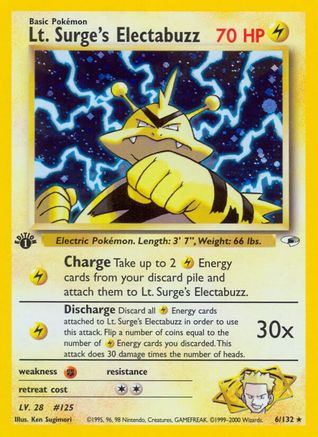 Lt. Surge's Electabuzz (6) (6) 006  - 1st Edition Holofoil - Holo Rare