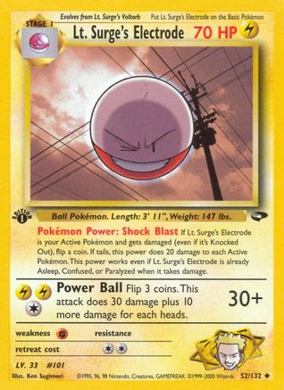Lt. Surge's Electrode 052  - 1st Edition - Uncommon