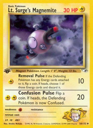 Lt. Surge's Magnemite (50) (50) 050  - 1st Edition - Uncommon