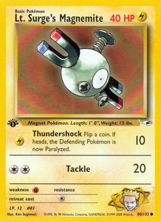 Lt. Surge's Magnemite (80) (80) 080  - 1st Edition - Common
