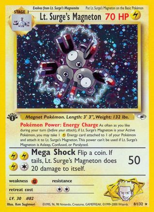 Lt. Surge's Magneton 008  - 1st Edition Holofoil - Holo Rare