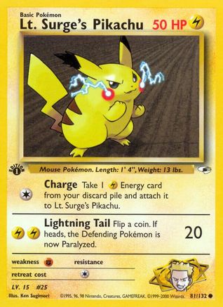 Lt. Surge's Pikachu 081  - 1st Edition - Common