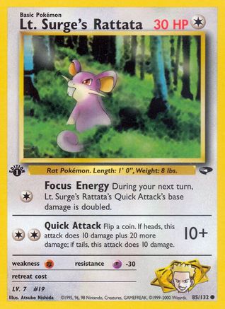 Lt. Surge's Rattata 085  - 1st Edition - Common