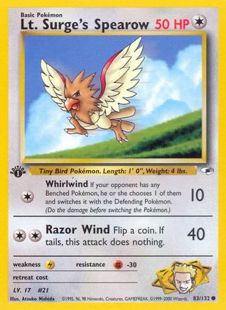 Lt. Surge's Spearow (83) (83) 083  - 1st Edition - Common