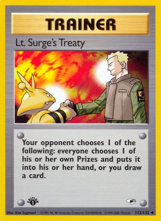 Lt. Surge's Treaty 112  - 1st Edition - Uncommon