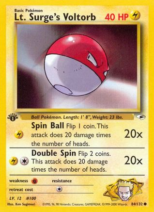 Lt. Surge's Voltorb 084  - 1st Edition - Common
