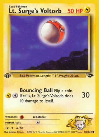 Lt. Surge's Voltorb 086  - 1st Edition - Common