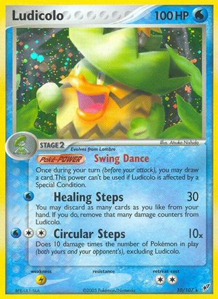 Ludicolo - 010/107/107  - Reverse Holofoil - Holo Rare