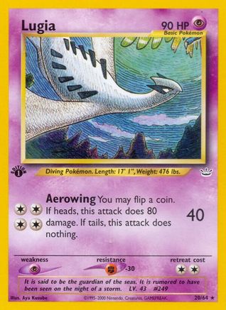 Lugia 020  - 1st Edition - Rare