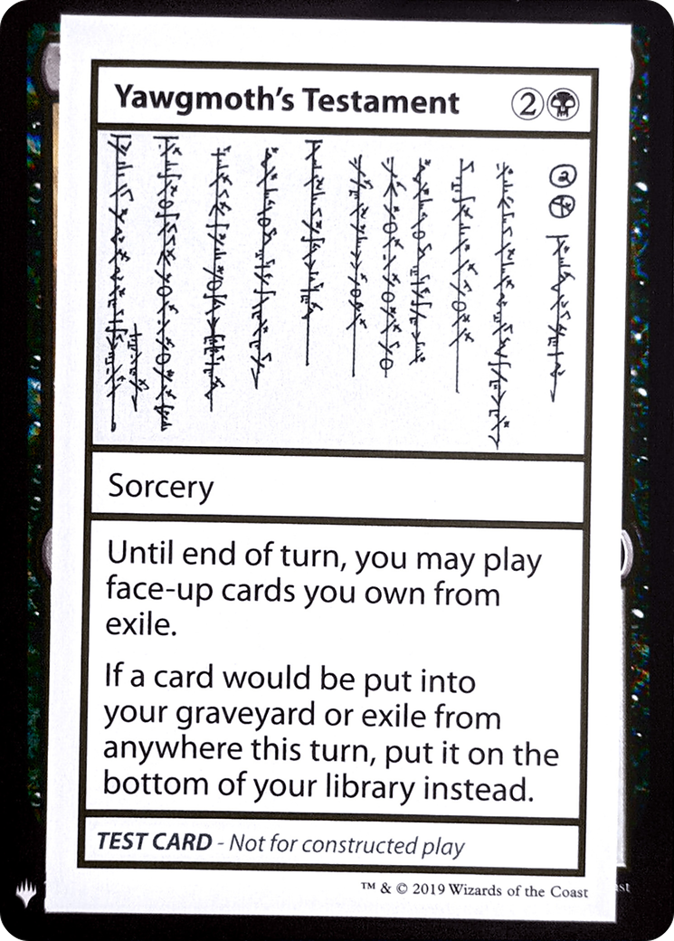 Yawgmoth's Testament (CMB1-) - Mystery Booster Playtest Cards 2019