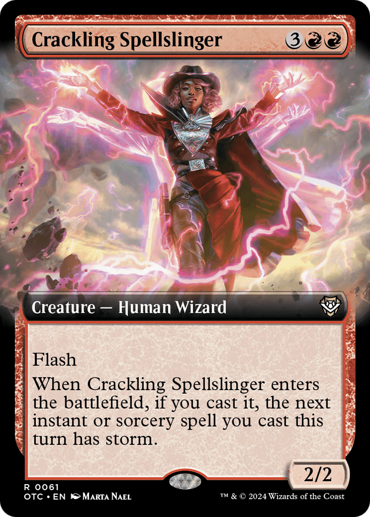 Spellslinger crépitant (art étendu) [Commandant des hors-la-loi de Thunder Junction] 
