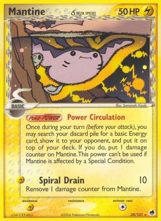 Mantine (Delta Species) 020  - Reverse Holofoil - Rare