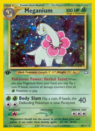 Meganium (10) (10) 010  - 1st Edition Holofoil - Holo Rare