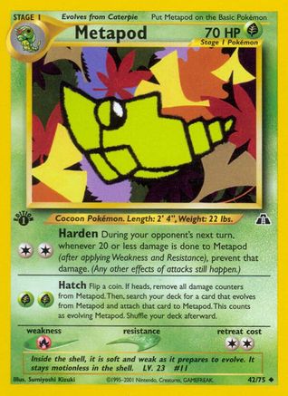 Metapod 042  - 1st Edition - Uncommon