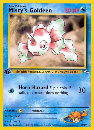 Misty's Goldeen (30) (30) 030  - 1st Edition - Rare