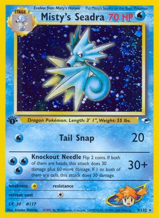 Misty's Seadra 009  - 1st Edition Holofoil - Holo Rare