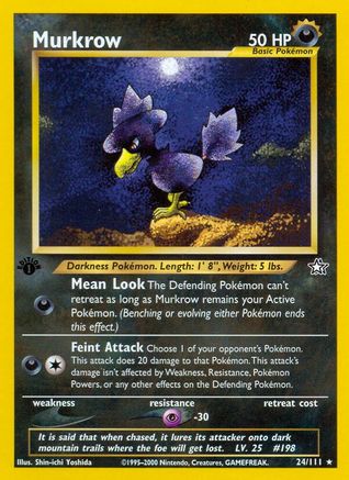 Murkrow 024  - 1st Edition - Rare