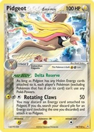 Pidgeot (14/110) (Espèce Delta) (Estampillé) [EX : Fantômes Holon] 