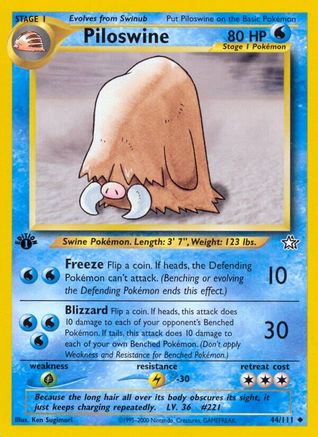 Piloswine 044  - 1st Edition - Uncommon