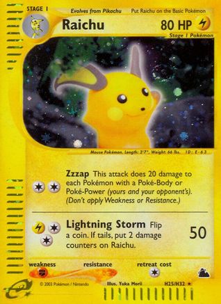 Raichu (H25)  - Holofoil - Holo Rare