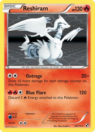 Reshiram 26/114 - Black and White Holofoil