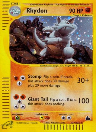 Rhydon (H27)  - Holofoil - Holo Rare