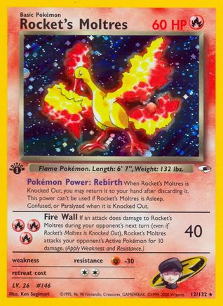 Rocket's Moltres 012  - 1st Edition Holofoil - Holo Rare