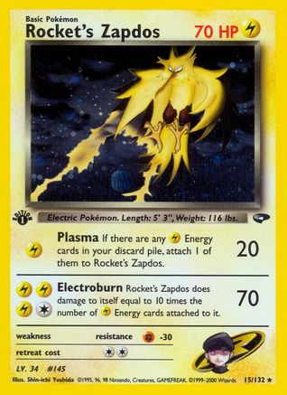 Rocket's Zapdos  - 1st Edition Holofoil - Holo Rare