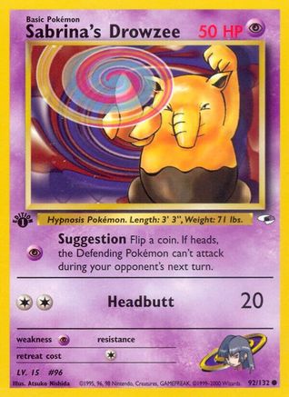 Sabrina's Drowzee 092  - 1st Edition - Common