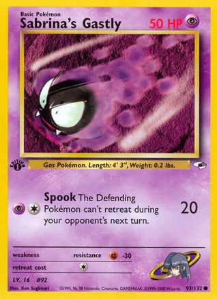 Sabrina's Gastly 093  - 1st Edition - Common