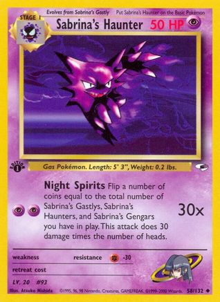 Sabrina's Haunter 058  - 1st Edition - Uncommon
