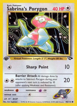 Sabrina's Porygon 098  - 1st Edition - Common