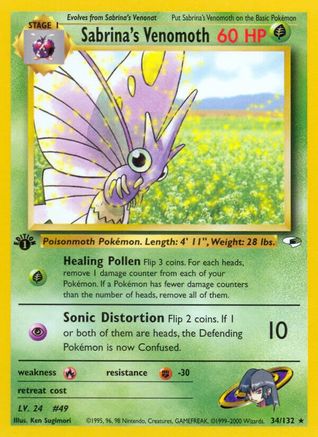Sabrina's Venomoth 034  - 1st Edition - Rare