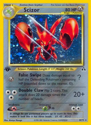 Scizor (10) 10/75 - Neo Discovery 1st Edition Holofoil