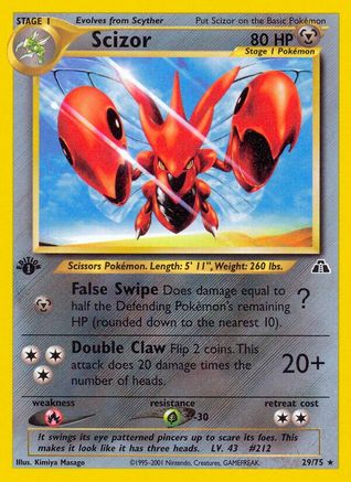 Scizor (29) (29) 029/75  - 1st Edition - Rare