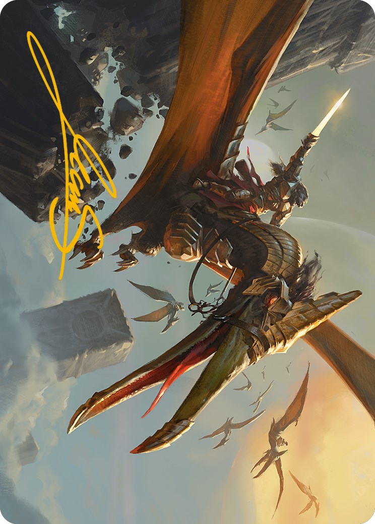 Carte d'art Skyhunter Strike Force (signature estampillée or) [Phyrexia : All Will Be One Art Series] 